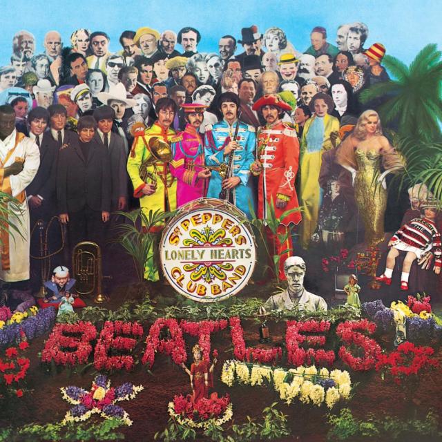 The classic cover to The Beatles' 1967 album "Sgt. Pepper's Lonely Hearts Club Band."