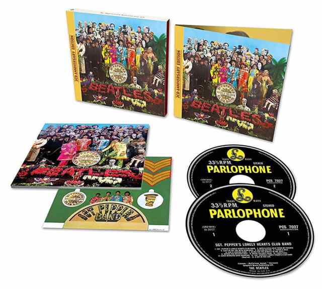 The deluxe edition of the 50th anniversary reissue of The Beatles' "Sgt. Pepper's Lonely Hearts Club Band" on CD.